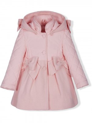 Пальто с капюшоном и бантами Lapin House. Цвет: розовый