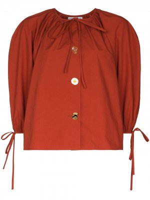 Блузка с присборенным воротником Rejina Pyo. Цвет: оранжевый