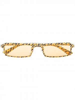 Солнцезащитные очки в прямоугольной оправе Balenciaga Eyewear. Цвет: желтый