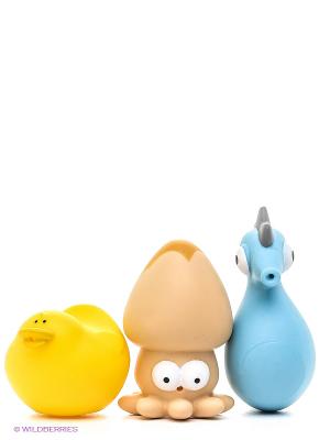 Набор игрушек для ванной Веселая компания Amico. Цвет: бежевый, голубой, желтый