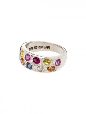 Серебряное кольцо  Riviera с сапфирами Bleue Burnham. Цвет: серебристый