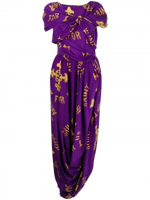 Платье с драпировкой и принтом St Malachy Simone Rocha. Цвет: фиолетовый