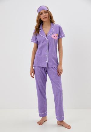 Пижама и маска для сна Trendyol. Цвет: фиолетовый