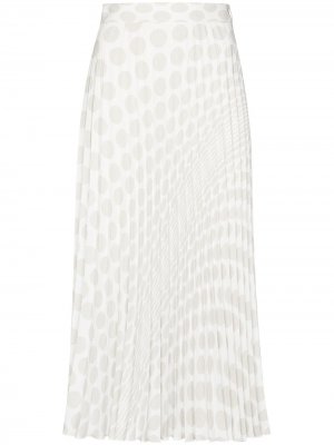 Плиссированная юбка в горох MM6 Maison Margiela. Цвет: белый