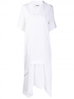 Платье асимметричного кроя с разрезом Jil Sander. Цвет: белый