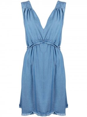 Джинсовое платье с необработанными краями Pinko. Цвет: синий