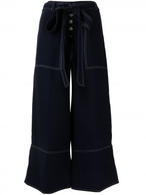 Укороченные брюки с завышенной талией Eudon Choi. Цвет: синий