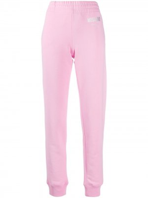 Спортивные брюки Couture кроя слим Moschino. Цвет: розовый