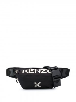 Поясная сумка с логотипом Kenzo. Цвет: черный