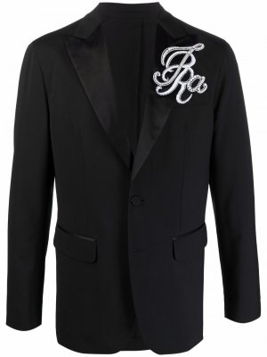 Пиджак с заостренными лацканами и вышивкой Dsquared2. Цвет: черный