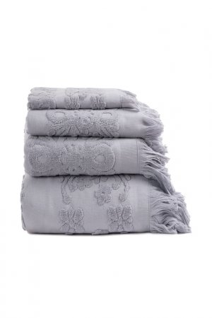Полотенце с бахромой 30х50 Arya home collection. Цвет: серый