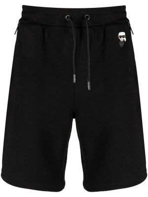 Спортивные шорты с нашивкой Ikonik Karl Lagerfeld. Цвет: черный