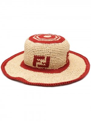Шляпа с логотипом FF Fendi. Цвет: нейтральные цвета