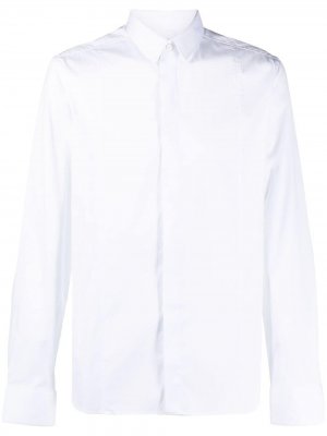 Рубашка узкого кроя с заостренным воротником Les Hommes. Цвет: белый