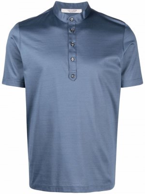 La Fileria For Daniello футболка с планкой на пуговицах D'aniello. Цвет: синий