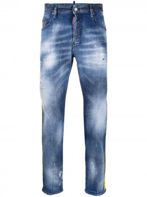 Узкие джинсы с лампасами Dsquared2. Цвет: синий