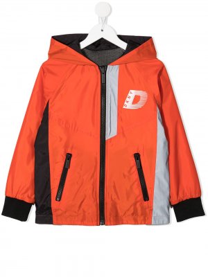 Двусторонняя куртка с логотипом Dkny Kids. Цвет: оранжевый