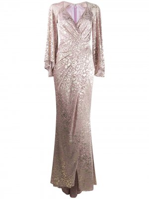 Длинное платье с эффектом металлик Talbot Runhof. Цвет: розовый