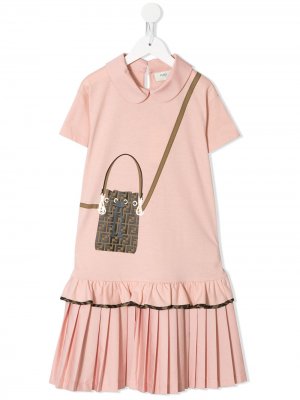 Платье с принтом Fendi Kids. Цвет: розовый