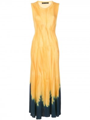 Платье асимметричного кроя с принтом тай-дай Proenza Schouler. Цвет: желтый
