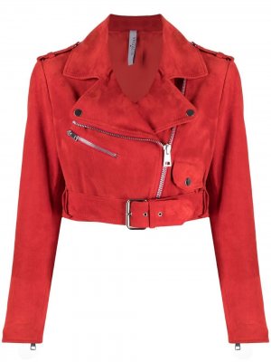 Укороченная байкерская куртка Suprema. Цвет: красный