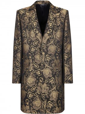 Жаккардовое пальто Dolce & Gabbana. Цвет: черный