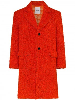 Фактурное однобортное пальто Koché. Цвет: красный