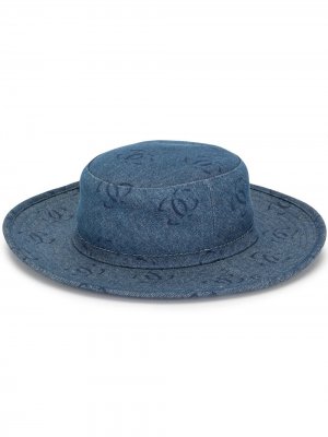 Шляпа с логотипом Chanel Pre-Owned. Цвет: синий