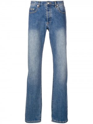Расклешенные джинсы кроя слим с выцветшим эффектом A.P.C.. Цвет: синий