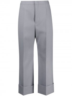 Укороченные брюки широкого кроя Jil Sander. Цвет: серый