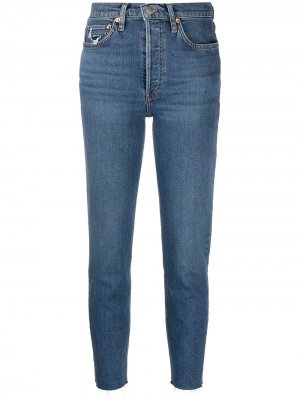 Укороченные джинсы кроя слим RE/DONE. Цвет: синий