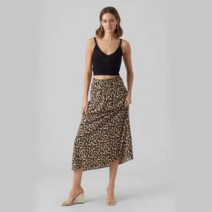 Длинная струящаяся юбка с леопардовым принтом и эластичными карманами Женский VERO MODA