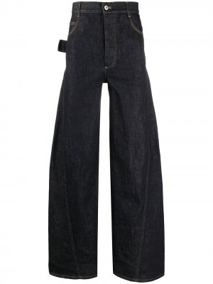 Длинные джинсы широкого кроя Bottega Veneta. Цвет: синий