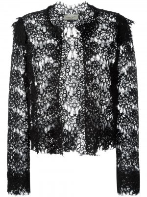 Кружевной укороченный пиджак LANVIN. Цвет: черный