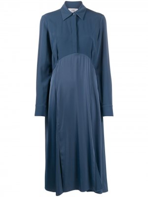 Платье-рубашка длины миди Victoria Beckham. Цвет: синий
