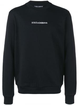 Толстовка с контрастным логотипом Dolce & Gabbana. Цвет: черный