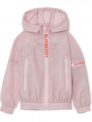 Куртка с логотипом Burberry Kids. Цвет: розовый