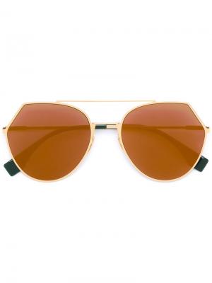 Солнцезащитные очки Eyeline Fendi Eyewear. Цвет: золотистый