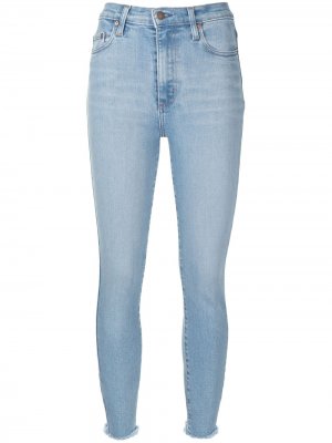 Укороченные джинсы скинни с бахромой Nobody Denim. Цвет: синий