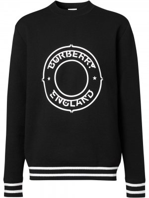 Пуловер с круглым вырезом и логотипом Burberry. Цвет: черный