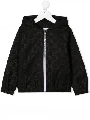 Куртка с капюшоном и логотипом Givenchy Kids. Цвет: черный