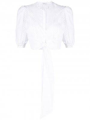 Укороченная блузка с английской вышивкой Charo Ruiz Ibiza. Цвет: белый