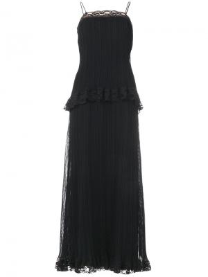 Ребристое платье в пол 1974 William Vintage. Цвет: черный