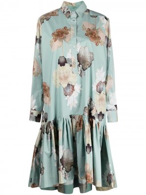 Платье-рубашка с цветочным принтом Antonio Marras. Цвет: зеленый