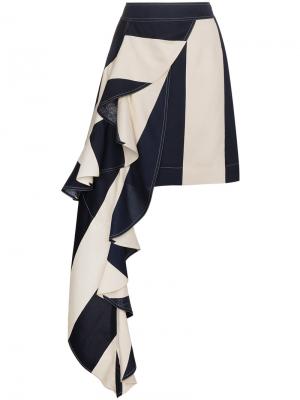 Мини-юбка асимметричного кроя с драпировкой Calvin Klein 205W39nyc. Цвет: синий
