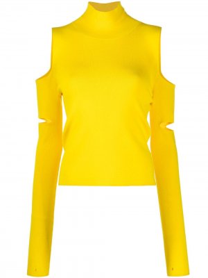 Пуловер с вырезами MM6 Maison Margiela. Цвет: желтый