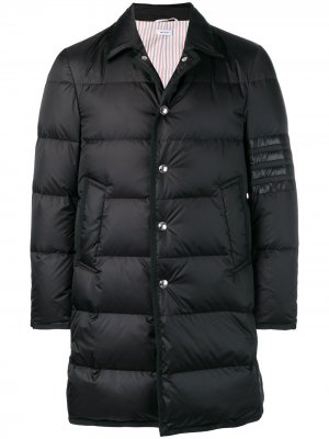 Пальто с полосками 4-Bar Thom Browne. Цвет: черный