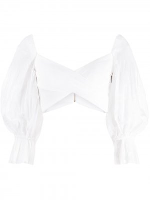 Укороченная блузка-бандо Zimmermann. Цвет: белый