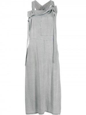 Ys платье-сарафан с драпировкой Y's. Цвет: серый