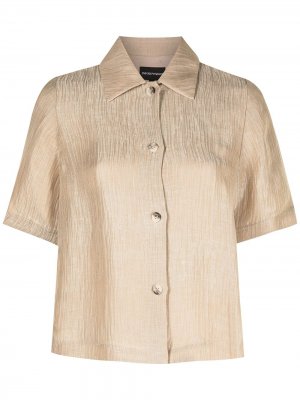 Рубашка со шлицей Emporio Armani. Цвет: коричневый